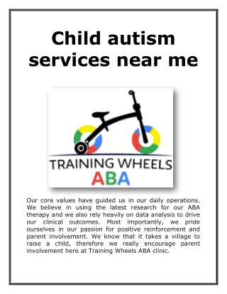 Child autism services near me