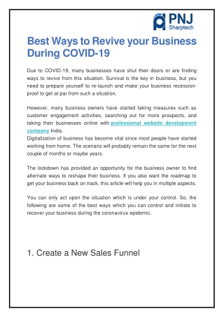 Best Ways to Revive your Business During COVID-19