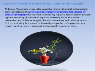 Commercial Product Photography - Rainstar Photography