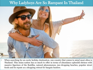 Why Ladyboys Are So Rampant In Thailand