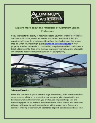 Best Aluminum Screen Enclosure Service Naples - Aluminum Master LLC