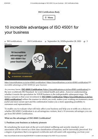 10-incredible advantages of ISO 45001 Certification for your business