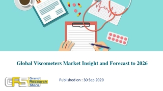 Global Viscometers Market Insight and Forecast to 2026