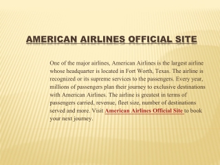 American Airlines Official Site