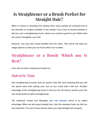 Is Straightener or a Brush Perfect for Straight Hair?