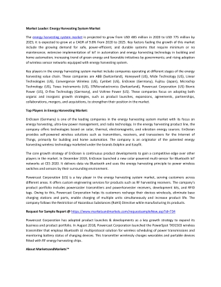 Energy Harvesting System Market Size, Share, system and Industry Analysis and Market Forecast to 2025