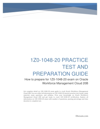 1Z0-1048-20 Practice Test and Preparation Guide