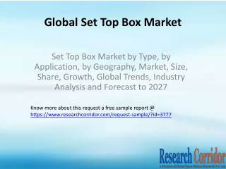 Set Top Box Market by Type, by Application, by Geography, Market, Size, Share, Growth, Global Trends, Industry Analysis