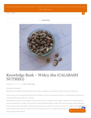 Knowledge Bank – Wide3 Aba (CALABASH NUTMEG)