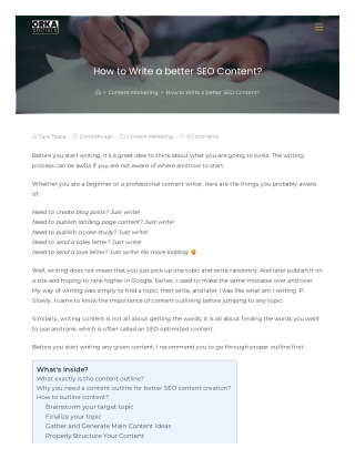 How to Write a better SEO Content?