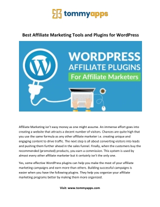 Best Affiliate Marketing Tools and Plugins for WordPress 2020