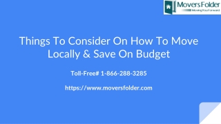 Things to Consider on How to Move Locally & Save on Budget
