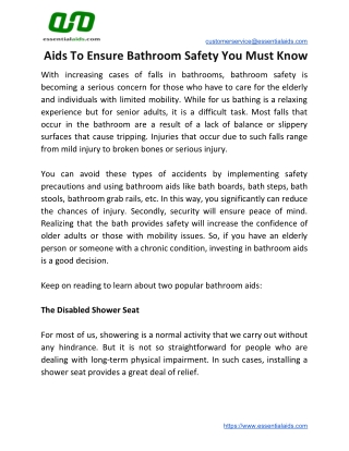 Aids To Ensure Bathroom Safety You Must Know