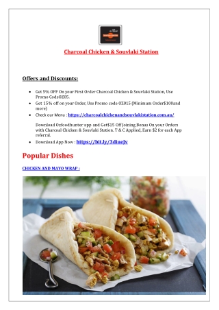 Charcoal Chicken & Souvlaki Station Menu Rosanna, VIC - 5%off