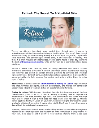 RETINOL: THE SECRET TO A YOUTHFUL SKIN