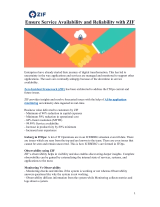 Ensure Service Availability and Reliability with ZIF