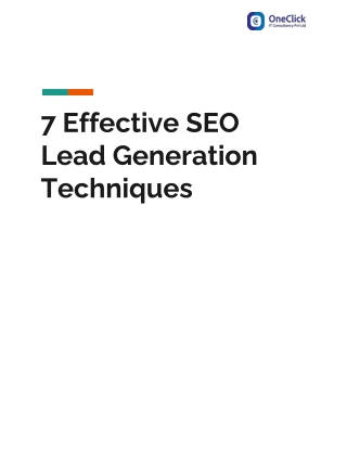 7 Effective SEO Lead Generation Techniques