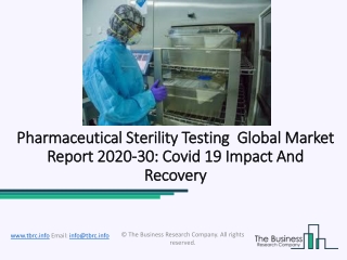 Pharmaceutical Sterility Testing Market Trends Analysis And Competition Tracking Review 2020 to 2030