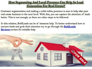 How Segmenting And Local Presence Can Help In Lead Generation For Real Estate?