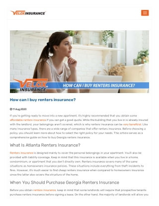 How can I buy renters insurance?
