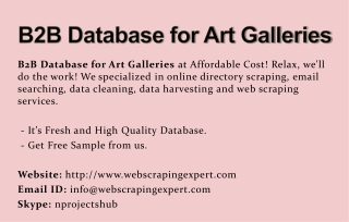 B2B Database for Art Galleries