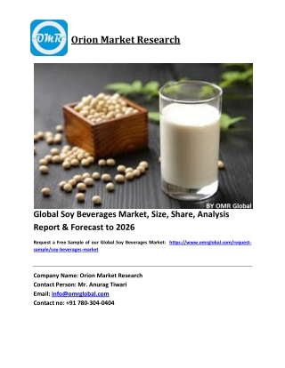 Global Soy Beverages Market Size, Industry Trends, Share and Forecast 2020-2026