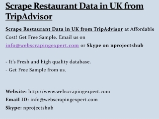 Scrape Restaurant Data in UK from TripAdvisor