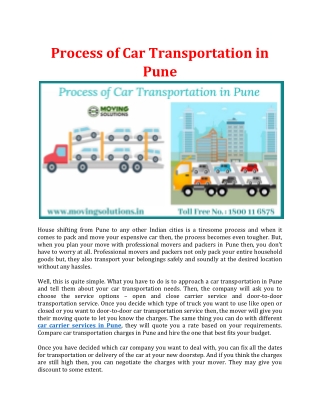 Process of Car Transportation in Pune