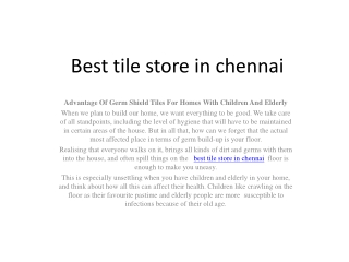 Best tile store in chennai