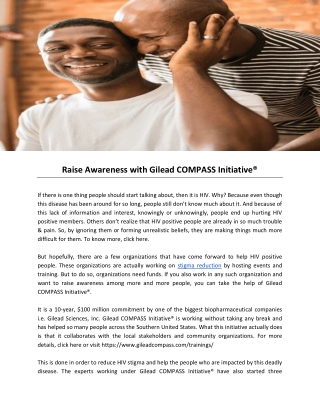 Raise Awareness with Gilead COMPASS Initiative®
