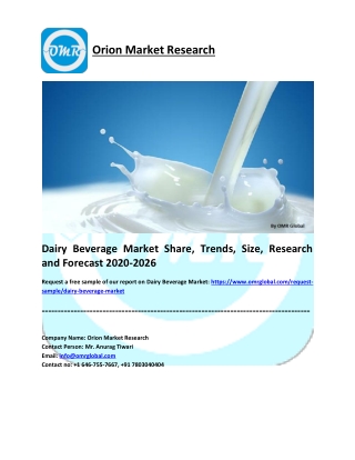 Dairy Beverage Market Growth, Size, Share and Forecast 2020-2026