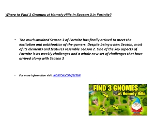 Where to Find 3 Gnomes at Homely Hills in Season 3 in Fortnite?
