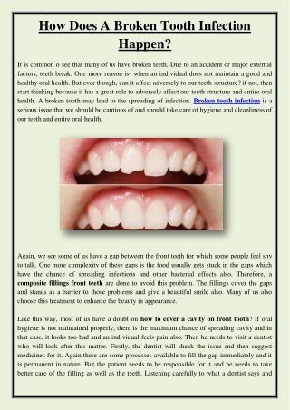 How Does A Broken Tooth Infection Happen?