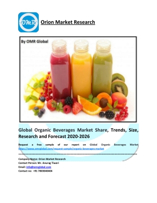 Global Organic Beverages Market Size, Share, Future Prospects and Forecast 2020-2026