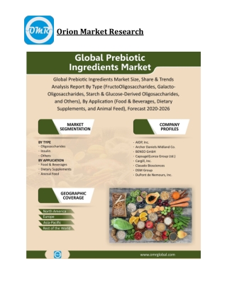 Global Prebiotic Ingredients Market Size, Competitive Analysis, Share, Forecast- 2020-2026