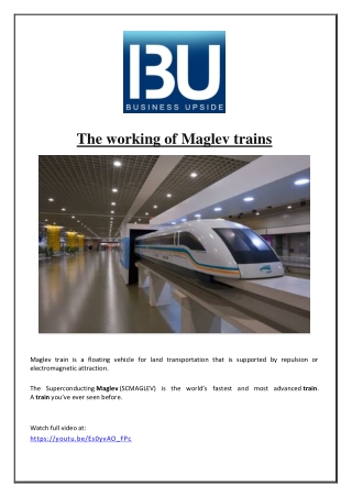 The working of Maglev trains