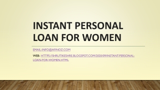 INSTANT PERSONAL LOAN FOR WOMEN ?