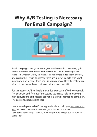 Why A/B Testing is Necessary for Email Campaign?