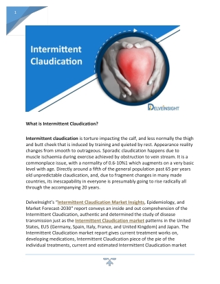 what are the symptoms of Intermittent Claudication