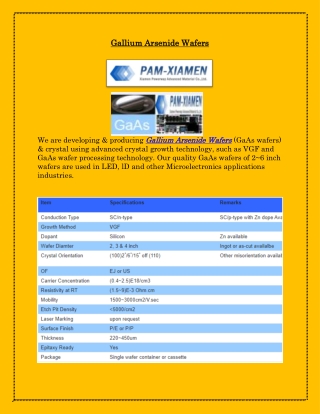 Gallium Arsenide Wafers