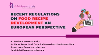 Regulations on food recipe development | FoodResearchlab