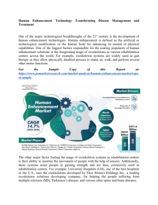 Human Enhancement Technology Transforming Disease Management and Treatment