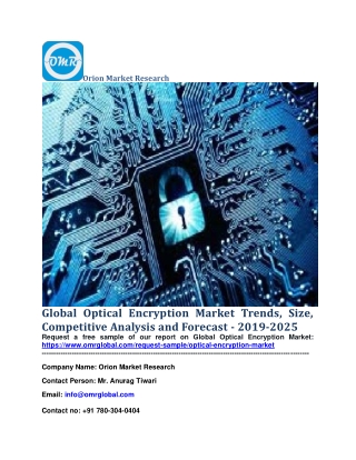Global Optical Encryption Market Trends, Size, Competitive Analysis and Forecast - 2019-2025