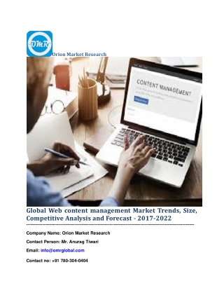 Global Web content management Market Trends, Size, Competitive Analysis and Forecast - 2017-2022