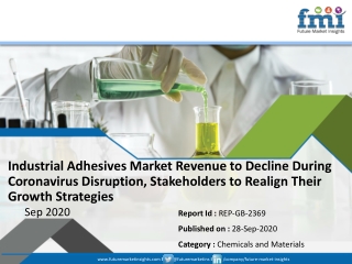 Industrial Adhesives Market on a Steady Growth Trail; FMI Provides Projections in Light of COVID-19 Pandemic in its New