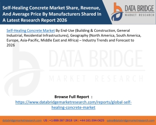 Self-Healing Concrete Market Share, Revenue, And Average Price By Manufacturers Shared In A Latest Research Report 2026