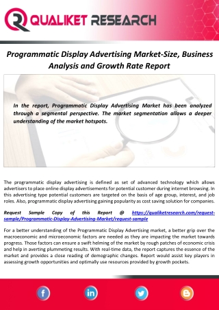 Programmatic Display Advertising Market Size, Technology Insights, Growth