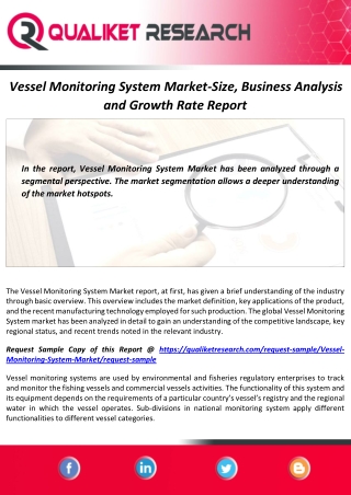 Vessel Monitoring System Market Size, Analysis, Business Strategies and Forecast