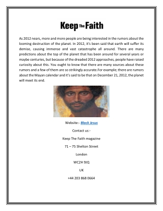 Black jesus | Keepthefaith.co.uk