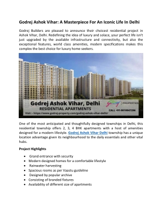 Godrej Ashok Vihar Master Plan PDF